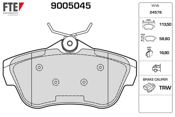 FTE 9005045 | Arka Fren Balatası Expert III Jumpy III Scudo III 2.0 16V,1.6 HDI 90, 2.0 HDI 16V (01 / 2007)