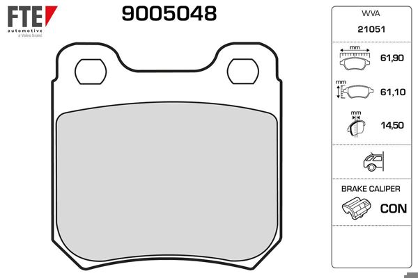 FTE 9005048 | Disk Fren Balatası (Arka) Opel Vectra B, Omega, Senator B | 1 Adet