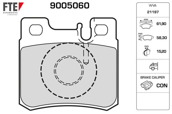 FTE 9005060 | Fren Balatası Arka 190 W201 89  93 W202 95  00 W210 96  02 W124 88  93 R170 96  00