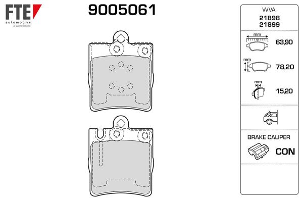FTE 9005061 | Fren Balatası Arka W203 02-07 Cl203 02-08 C209 02-09 W210 97-02 R171 04-11