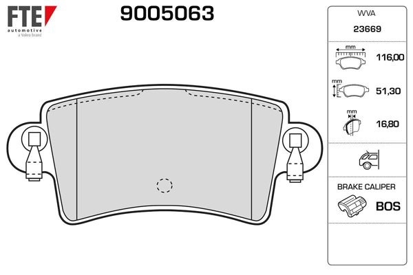 FTE 9005063 | Fren Balatası Arka