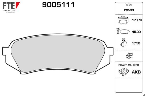 FTE 9005111 | Arka Fren Balatası Lexus Lx 02 > 08 Land Cruiser 02 > 07