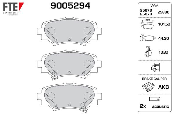 FTE 9005294 | Arka Fren Balatası Mazda 3 2013->