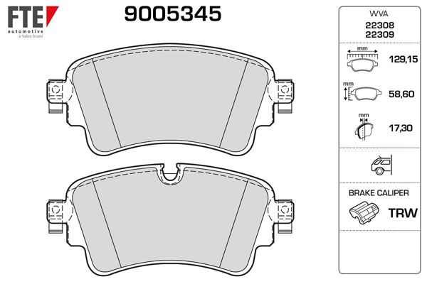 FTE 9005345 | Arka Fren Balatası Audi A4 1.4 TFSI 15 >