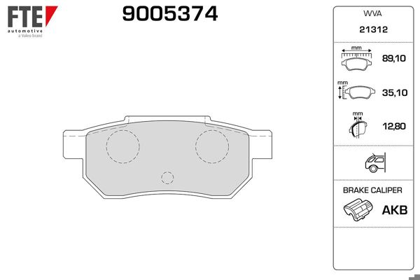 FTE 9005374 | Arka Fren Balatası (Disk İçin) Honda Civic 1996-2000 Jazz City 2002-2010 Crx 92-98