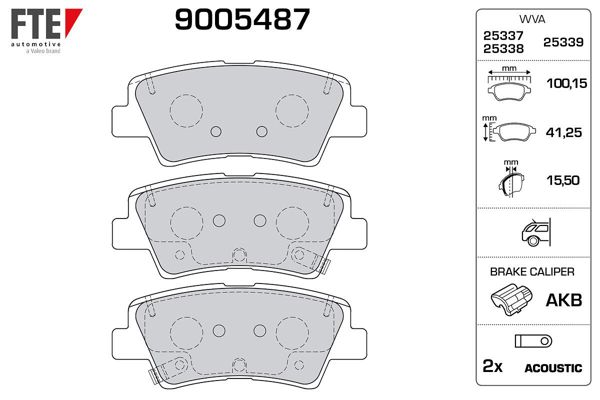 FTE 9005487 | Arka Fren Balatası Hyundai Accent Blue 11-> Elantra 11-> I40 11-> i30 11-> Optıma 11-15 Rio 11-> Cee