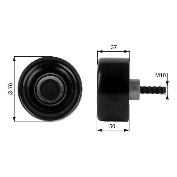 GATES T36186 | Alternatör Gergi Rulmanı Transit V184 2.4 TDI (00 06) / (Saptırma Makarası)