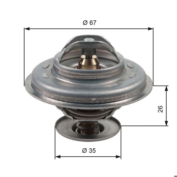 GATES TH11687G1 | Termostat 88 C BMW M40 / 42 / 50 / 52 E30 / 34 / 36 90-95