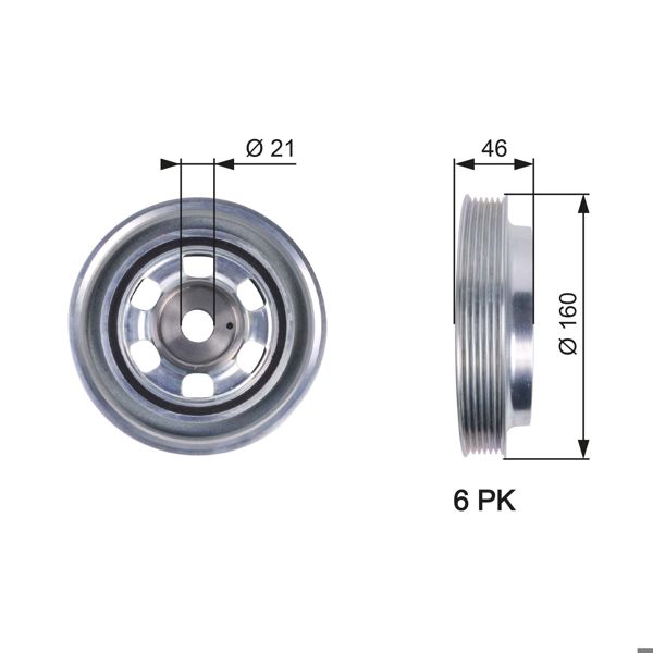 GATES TVD1081 | Krank Kasnağı (Iveco: Daily 04-11)