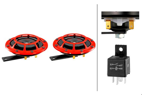 HELLA 3AG003399-801 | Korna 300-500Hz-66W-12V (118Db) Yuksek Ton 125mm (Takım)