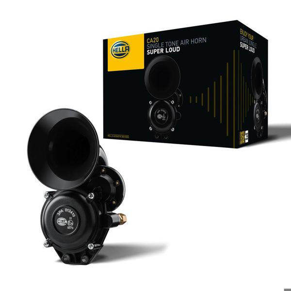 HELLA 3PA013410-011 | Korna,12V,24V,Siyah,Elektrikli Pnomatık,400Hz,115Db,Yuksek Ses,Unıversal