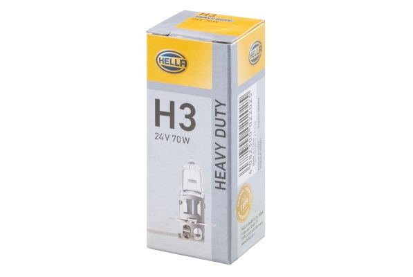 HELLA 8GH178555-241 | Ampül H3 Halojen 24V 70W H3-Pk22s Daf Irısbus Iveco Man Mercedes-Benz Neoplan Renault Trucks Scania Setra Volvo