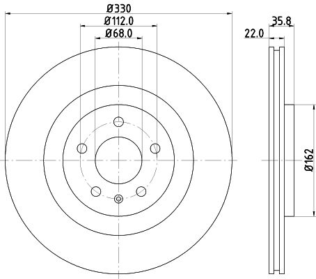 HELLA PAGID 8DD355118-021 | Arka Fren Diski. A4-A5-A6-A7 Pro Kaplamalı | 1 Adet