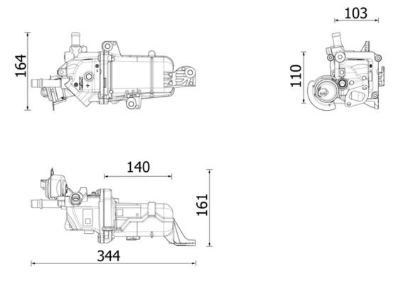 MAHLE CE49000P | EGR Soğutucu Çift Turbo Traffic III 1.6 R9m Espace V Talisman 1.6 R9m