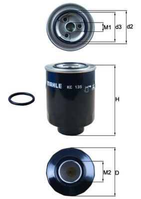 MAHLE KC135D | Yakıt Filtresi Toyota Hilux 90-05 Nıssand23 Skystar Navara 06 Mitsubishi L200 10-14-Mazda Bt50 06