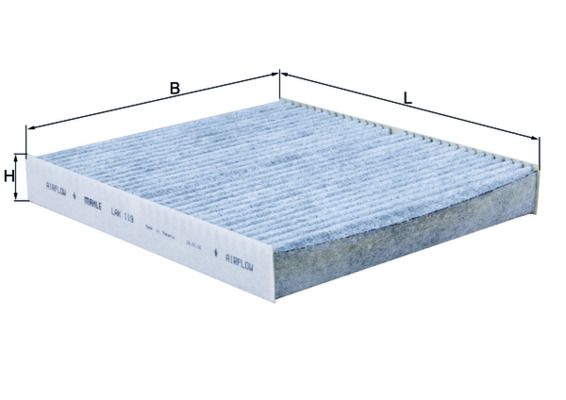 MAHLE LAK119 | Hava Filtresi Karbonlu (Nissan: Almera III-Primera 1.6-1.9 DCI)