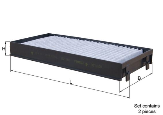 MAHLE LAK221-S | Kabin Filtresi Karbonlu (BMW X5 E70 / X6 E71) Takım