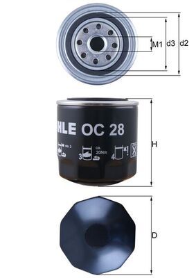 MAHLE OC28 | Yağ Filtresi