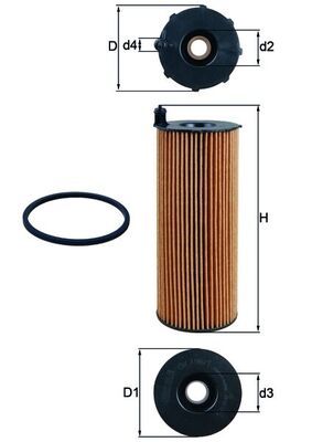 MAHLE OX196-1D | Yağ Filtresi VW Touareg / Audi A4-A5-A6-A8-Q5-Q7 / Cayenne 2.7-4.2 TDI 04-10