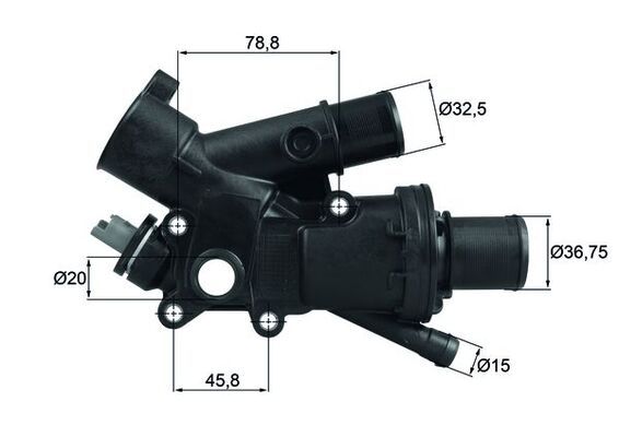 MAHLE TH4383 | Termostat / Termostat 83°C Plastik Govdelı Müşürlü (Peugeot 308-3008-5008 2.0Hdı)