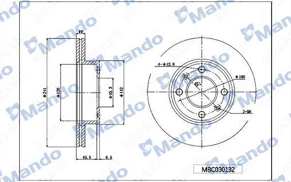 MANDO MBC030132 | Hyundai Accent 00-06 CRDI Ön Fren Diski Takım 4B 241 51712-25061 51712-25010 51712-25060 | 1 Adet