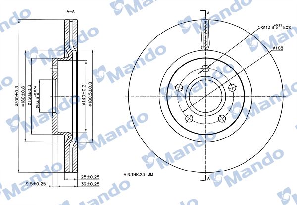 MANDO MBC035035 | Disk On (Ad) 08-Focus 1.4-1.6-1.8-2.0 (Ø=300) Icten Havalandırmalı | 2 Adet