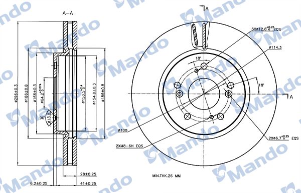 MANDO MBC035056 | Disk On (Ad) 07-Cr-V 2.0İ-2.2Ctdi | 2 Adet