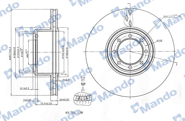 MANDO MBC035392 | Fren Diski Arka Arka