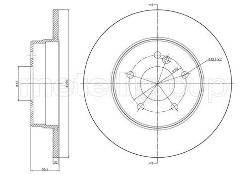 METELLİ 23-0485C | / Fren Diski Arka Mercedes C-Serisi W203 94-07 E-Serisi W210 97-02