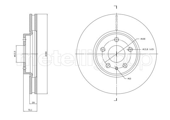 METELLİ 23-1790C | / Fren Diski Ön Hava Kanallı 300-5 Ford Mondeo V 15