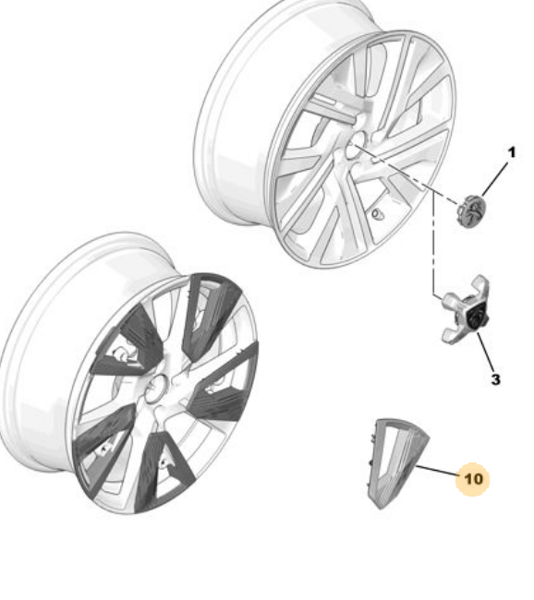 MOPAR (PSA) 98306541XS | Jant ?St Kaplama Kapak