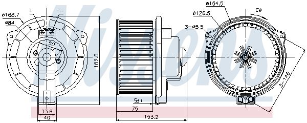 NISSENS 87107 | Kalorifer Motoru Mercedes Benz (M-Class) W163 Ml 98 / 05 (12V) (180W 3000Rpm)