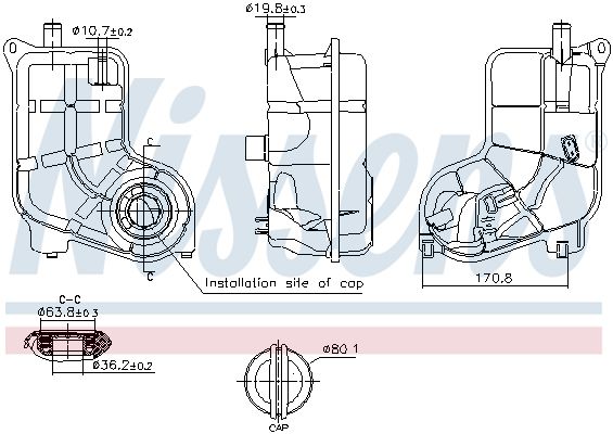 NISSENS 996287 | Yedek Su Deposu Kapaklı VW Passat Audi A4 A6 Seat Exeo