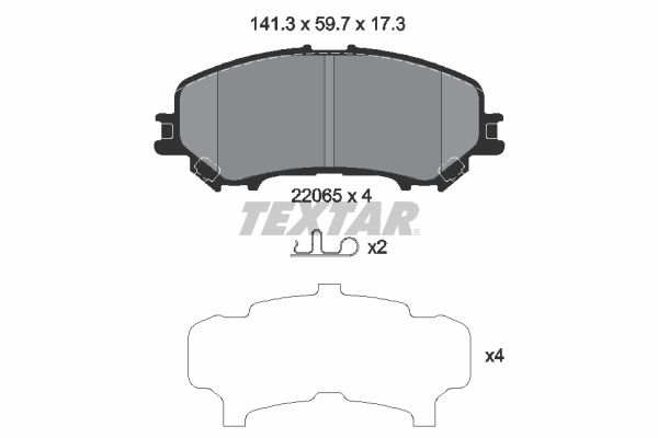 TEXTAR 2206503 | Fren Balatası Qashqai X-Traıl 14-Ön