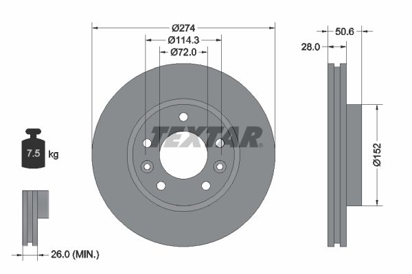 TEXTAR 92174703 | Fren Diski Ön