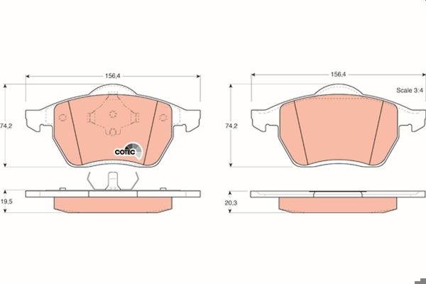 TRW GDB1204 | Disk Balata Ön (Vw | 1 Adet