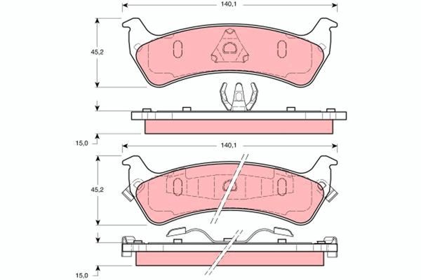 TRW GDB1238 | Arka Fren Balatası Jeep Grand Cherokee I