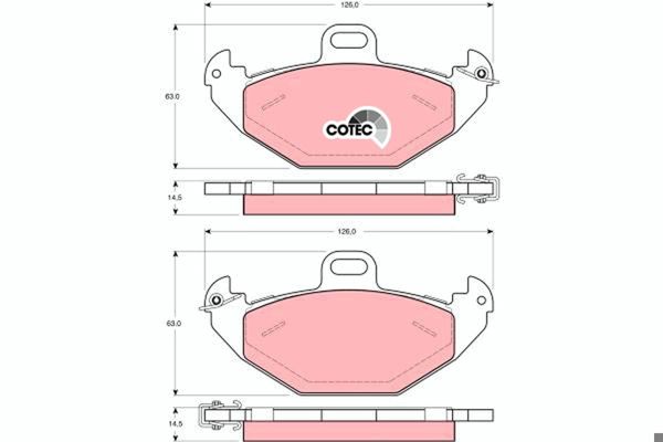 TRW GDB1353 | Fren Balatası Arka-(Renault Laguna I 2.0 16V) (Wva 21965)
