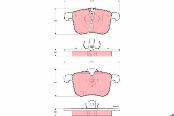 TRW GDB1567 | Fren Balatası Set-Ön-Dısklı Fren