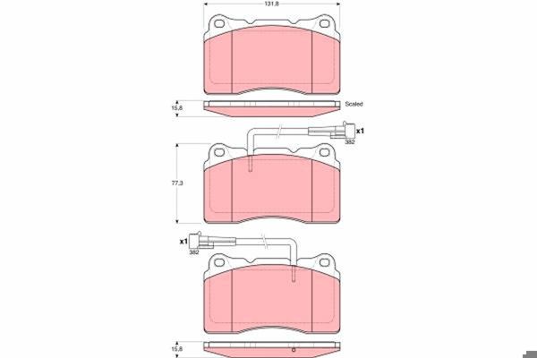 TRW GDB1603 | Ön Fren Balatası Alfa 159 05 2,4 Jtdm / 3,2 Jts , Spıder II 06 3,2 I , Brera 06 2,4 Jtdm