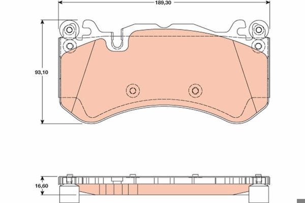 TRW GDB1734 | Fren Balatası Ön (Mercedes:C-Serisi (C204) 11-/ S-Serisi (C216) 06-/ M-Serisi Gl-Serisi 11 -)