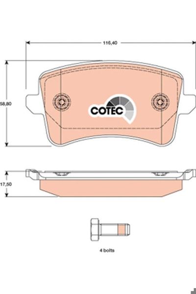 TRW GDB1765 | Arka Fren Balatası-330X22 (Audi A4 08-16 A5 08-17 Q5 09-17)