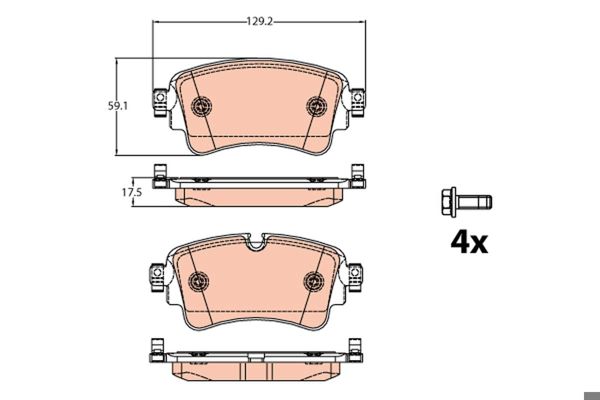 TRW GDB2132 | Arka Fren Balatası (Dısk300×12 Audi A4 16-A5 17 -) (Dısk330×22 Audi Q5 17 -)