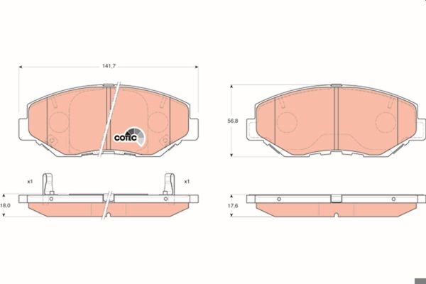 TRW GDB3325 | Balata Fren Ön-(Honda CRV 02 / 06 / Civic 2016 / Fk-Fc5 / Accord 03 / 08)