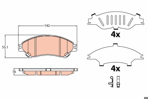 TRW GDB3633 | Fren Balatası Ön Suzuki Sx4 S-Cross 13-> Vitara 15-> Sx4 S-Cross 2019->
