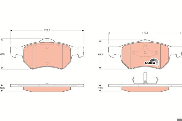 TRW GDB4128 | Ön Fren Balatası Chrysler Grand Voyager III IV
