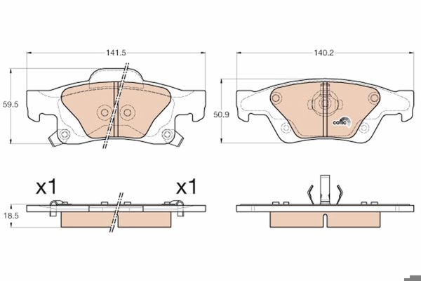 TRW GDB4448 | Arka Fren Balatası Grand Cherokee IV Wk / Wk2 3,0Crd / 3,6 / 5,7 / 6,4 11 / 10