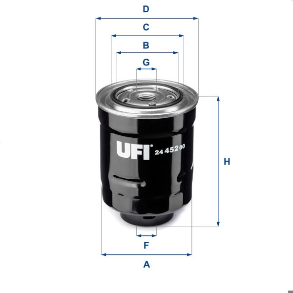 UFI FILTRE 24.452.00 | Mazot Filtresi Mazda B2500 Bt50 D 06 > 10 Ranger D 99 > 10 Navara D L200 11 > 14 E2200 D 99 >