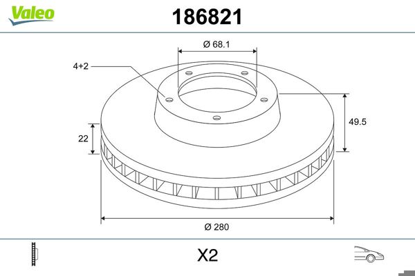 VALEO 186821 | Disk On 02-Almera | 1 Adet