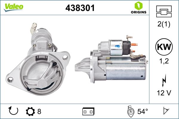 VALEO 438301 | Marş Motoru Fiesta VI 13 /  Tarnsıt Courıer Focus III 14 /  B Max 12 /  1,0 Ecoboost
